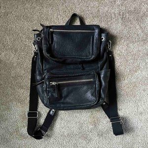 Vince Camuto Black Leather Backpack